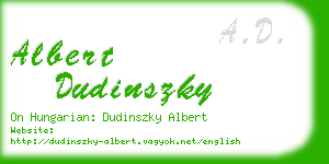 albert dudinszky business card